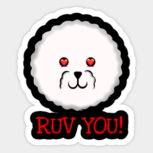 Love You! Bichon Frise Sticker